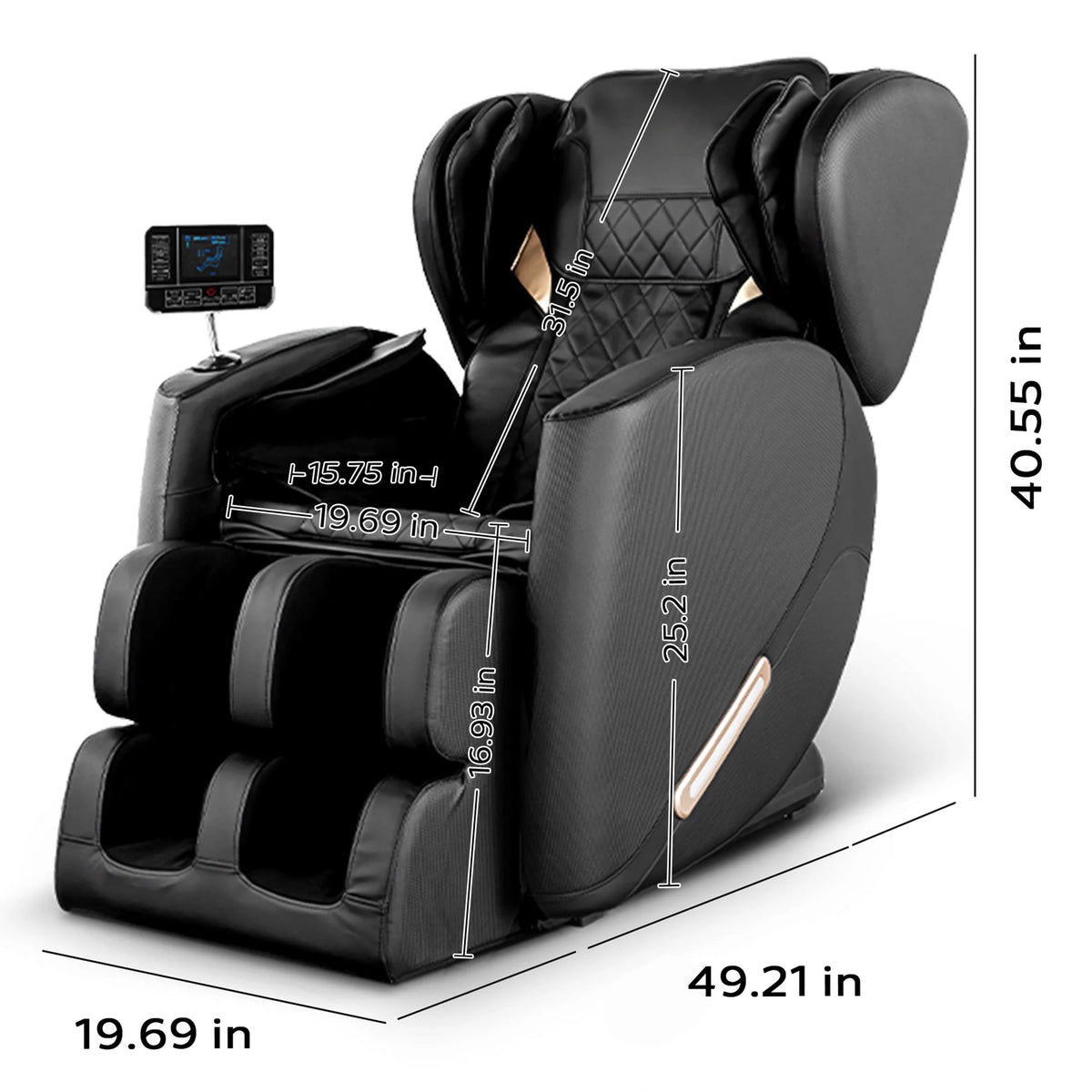 Massage Chair, Full Body Zero Gravity Massage Chair Electric Recliner Chair with Airbag Massage, Heat, Retractable Footstool, Bluetooth Audio Connection and Portable Stand, Black