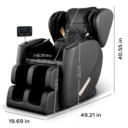 Massage Chair, Full Body Zero Gravity Massage Chair Electric Recliner Chair with Airbag Massage, Heat, Retractable Footstool, Bluetooth Audio Connection and Portable Stand, Black